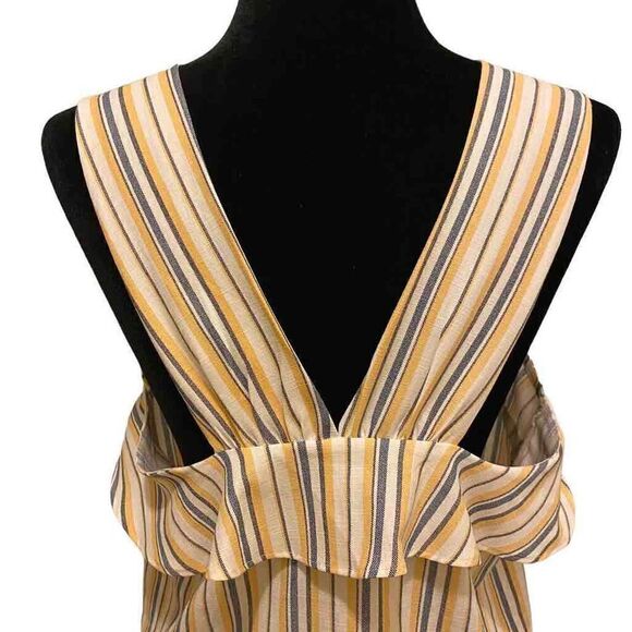 Andree by Unit Sleeveless Striped Ruffle Blouse Size Medium - Picture 7 of 10